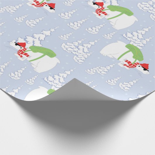 grappig beer santa cadeaupapier (Hoek)