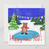 Grappig beer schaatsen (Voorkant)