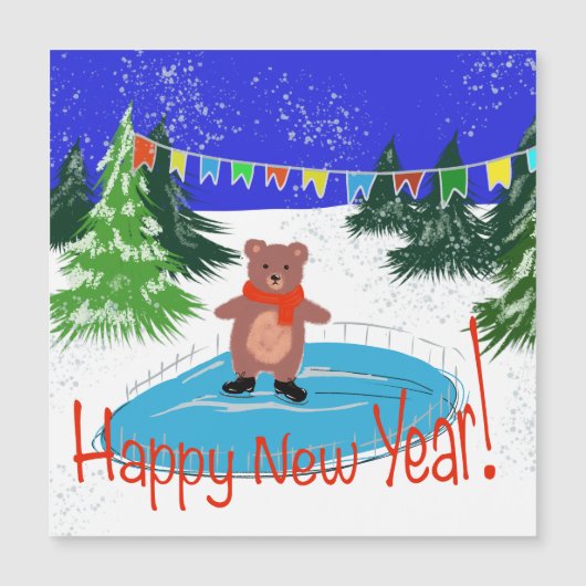 Grappig beer schaatsen (Voorkant)