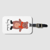 Grappig beer schaatsen bagagelabel (Voorkant (horizontaal))