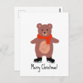 Grappig beer schaatsen briefkaart (Voorkant / Achterkant)