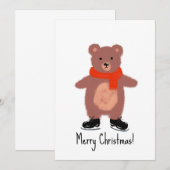 Grappig beer schaatsen kaart (Voorkant / Achterkant)