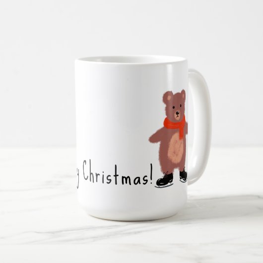 Grappig beer schaatsen koffiemok (Voorkant rechts)