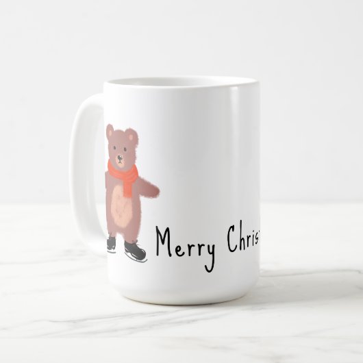 Grappig beer schaatsen koffiemok (Voorkant links)