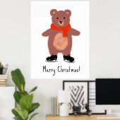 Grappig beer schaatsen poster (Thuiskantoor)