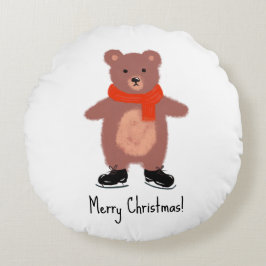 Grappig beer schaatsen rond kussen