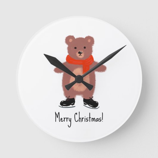 Grappig beer schaatsen ronde klok (Voorkant)