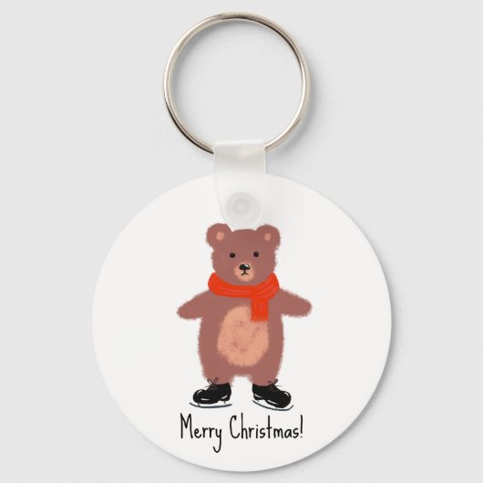 Grappig beer schaatsen sleutelhanger (Voorkant)