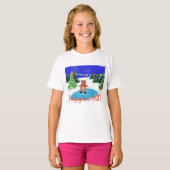 Grappig beer schaatsen t-shirt (Voorkant volledig)