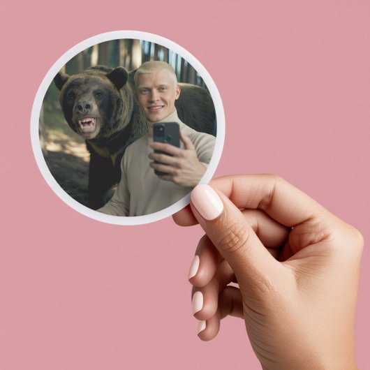 Grappig Beer Selfie Custom Sticker – Trending Now