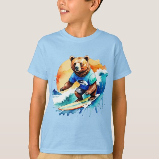 Grappig beer surfen T-Shirt (Voorkant)