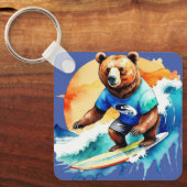 Grappig beer surfen T-Shirt Sleutelhanger (Voorkant)