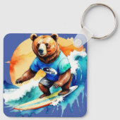 Grappig beer surfen T-Shirt Sleutelhanger (Achterkant)