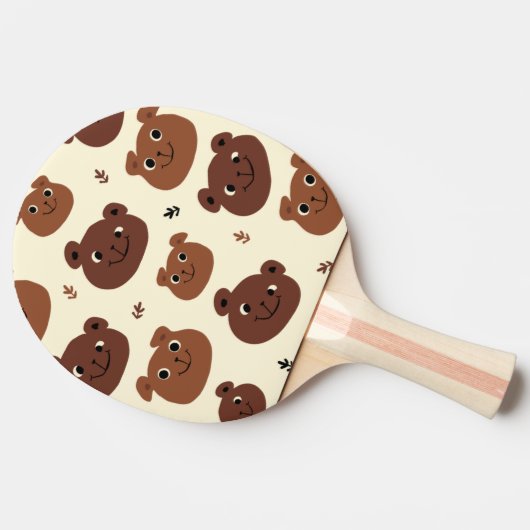 Grappig beer tafeltennisbatje (Zijkant)