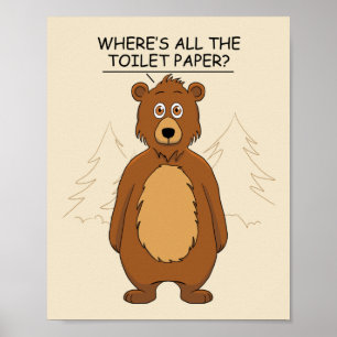 Grappig Beer uit Toilet Paper Poster