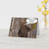 Grappig Beer Verjaardag Kaart (Gele Bloem)