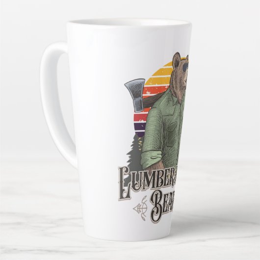 Grappig beer verkleed als houthakker latte mok (Linkerhoek)