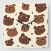 Grappig beer vierkante klok (Voorkant)