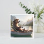 Grappig beer vissen, Pensioenkaart, Verjaardag Kaart (Staand voorkant)