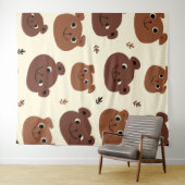 Grappig beer wandkleed (In Situ (horizontaal))