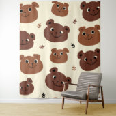 Grappig beer wandkleed (In situ)