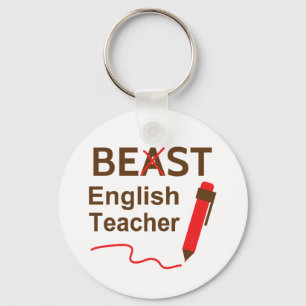 Grappig Beest of Beste Engelse Leraar Sleutelhanger