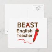 Grappig Beest of Beste Engelse Leraren Waardering Briefkaart (Voorkant / Achterkant)