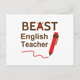 Grappig Beest of Beste Engelse Leraren Waardering Briefkaart