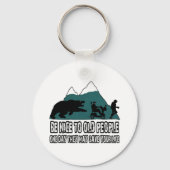 Grappig bejaarden sleutelhanger (Voorkant)