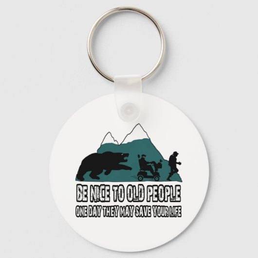 Grappig bejaarden sleutelhanger (Voorkant)