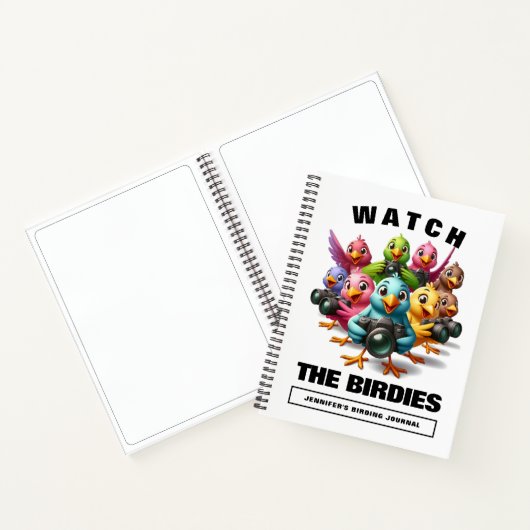 Grappig Bekijk de Birdies Shutterbugs Vogels Notitieboek (Binnen)