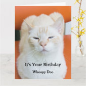 Grappig Beledigen Sarcastische Kat Verjaardag Kaar Kaart (Gele Bloem)