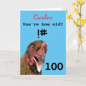 Grappig beledigend grap kip 100e verjaardagskaart kaart (Gele Bloem)