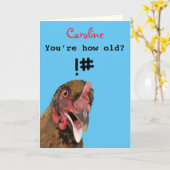 Grappig beledigend grap voor kippenverjaardagskaar kaart (Gele Bloem)