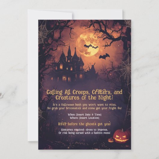 Grappig bellen met alle griezels, beestjes en weze kaart (Voorkant)