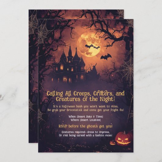 Grappig bellen met alle griezels, beestjes en weze kaart (Voorkant / Achterkant)