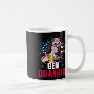 Grappig Ben Drankin 4 juli Amerikaanse vlag Mannen Koffiemok