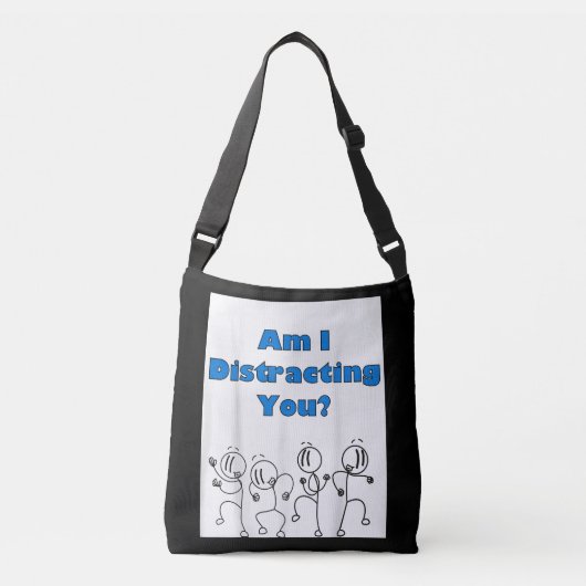 Grappig ben ik afleiden u stick Man ontwerp Crossbody Tas (Voorkant)