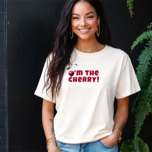 Grappig ben ik de kers vibe slogan moederdag t-shirt