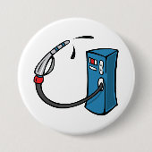 Grappig benzinestation brandstofpomp ronde button 7,6 cm (Voorkant)