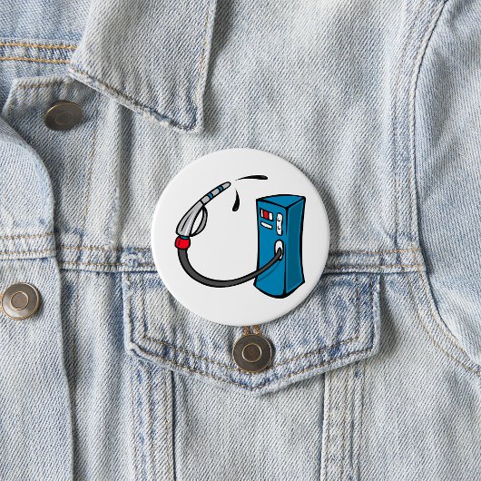 Grappig benzinestation brandstofpomp ronde button 7,6 cm