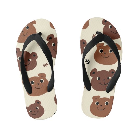 Grappig berengezicht kinder teenslippers (Voetbed)