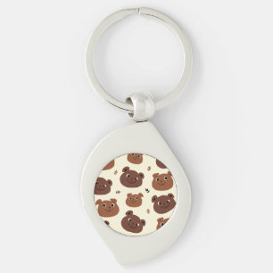 Grappig berengezicht sleutelhanger