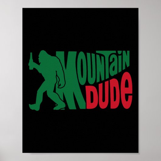 Grappig bergmannetje Bigfoot Sasquatch Wandelcadea Poster (Voorkant)