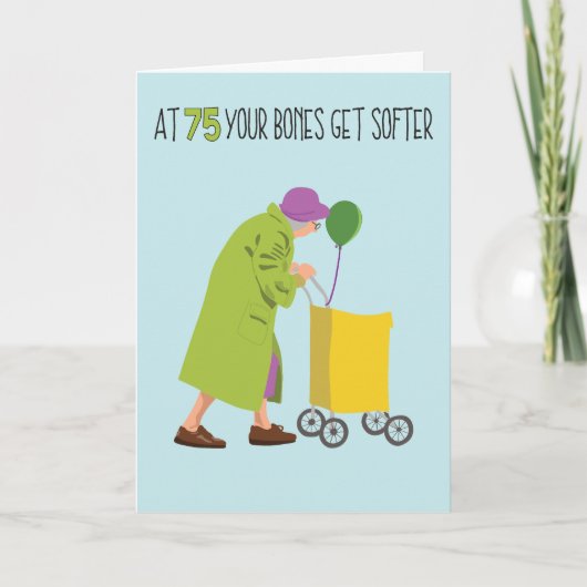 Grappig Bericht 75e Verjaardag Kaart (Voorkant)