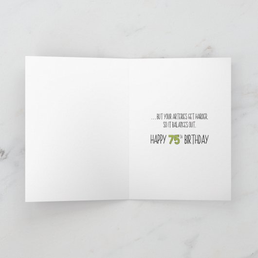Grappig Bericht 75e Verjaardag Kaart (Binnen)