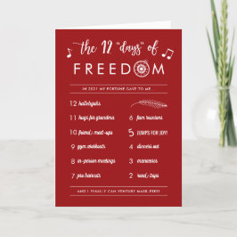 Grappig bericht Covid 12 Days of Freedom Christmas Feestdagen Kaart