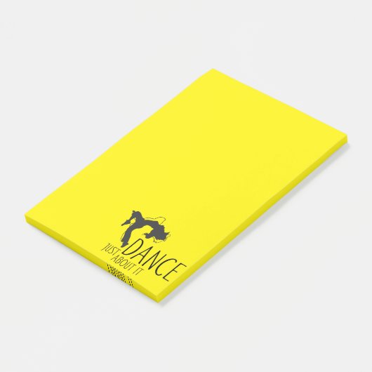 Grappig bericht - gewoon dans over het 1 post-it® notes (Schuin)
