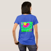 Grappig bericht logo roze tekst ontwerp met patroo t-shirt (Achterkant volledig)