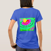Grappig bericht logo roze tekst ontwerp met patroo t-shirt (Achterkant)